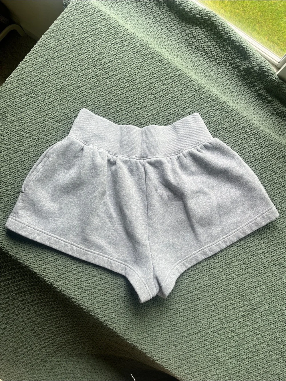 Nike Light Grey Fleece Lounge Shorts with Drawstring